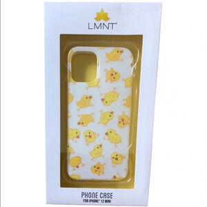 LMNT iPhone 12 Mini Hard Phone Case Apple Yellow Ducks Chick Quack White Easter